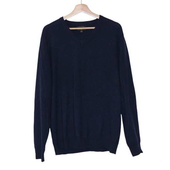 Club Room Navy Blue 100% Cashmere Blend V-Neck Casual Sweater Men's Size XL - Picture 1 of 8
